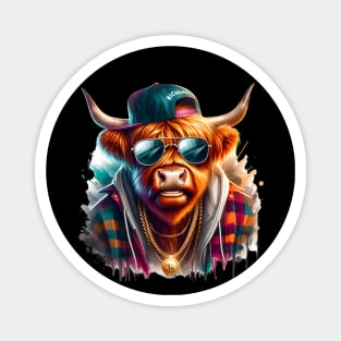 Hip Hop Highland Cow Magnet